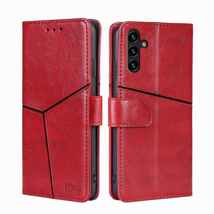 For Samsung Galaxy A04s Geometric Stitching Horizontal Flip Leather Phone Case