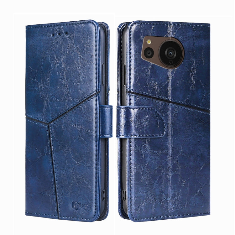 For Sharp Aquos sense7 Plus Geometric Stitching Horizontal Flip Leather Phone Case