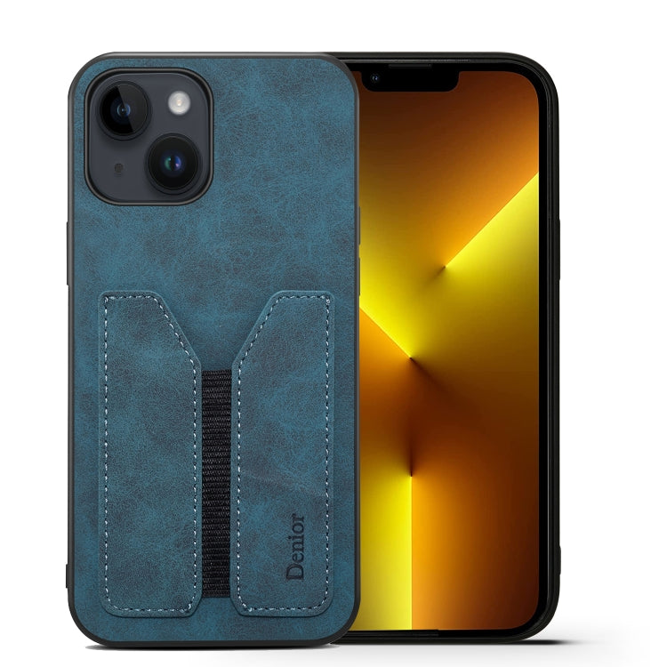 For iPhone 14 Denior DV Elastic Card PU Back Cover Phone Case