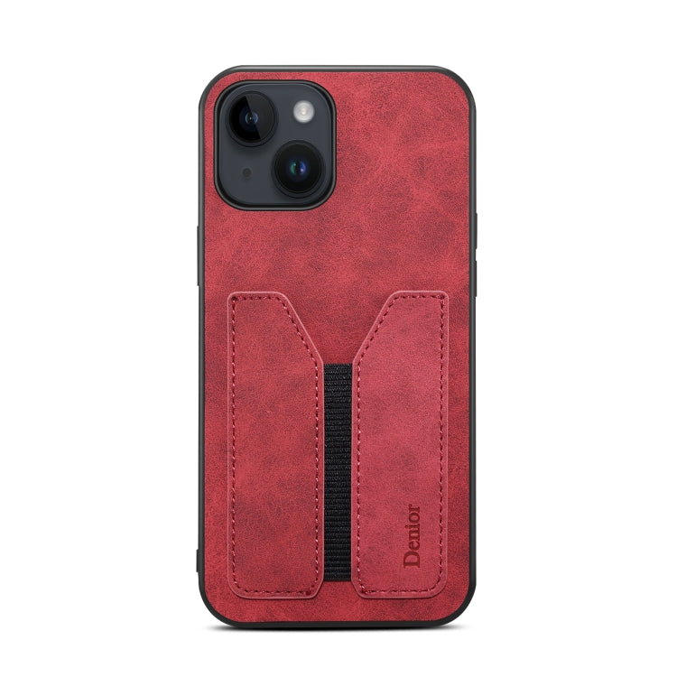 For iPhone 14 Denior DV Elastic Card PU Back Cover Phone Case