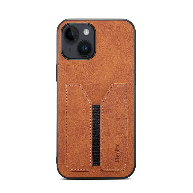 For iPhone 14 Denior DV Elastic Card PU Back Cover Phone Case