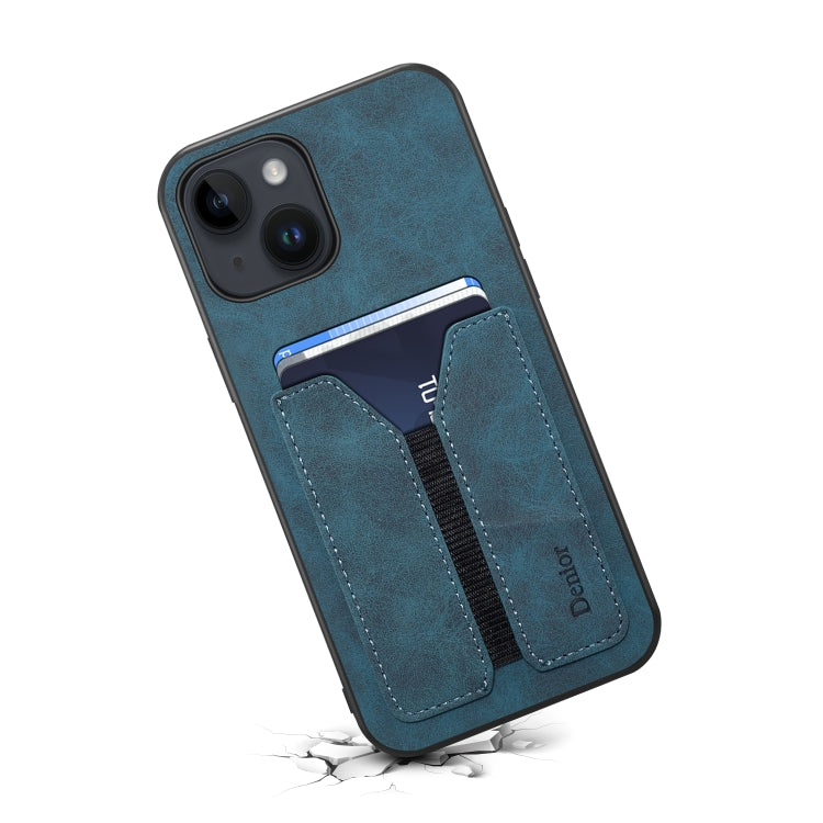 For iPhone 14 Plus Denior DV Elastic Card PU Back Cover Phone Case