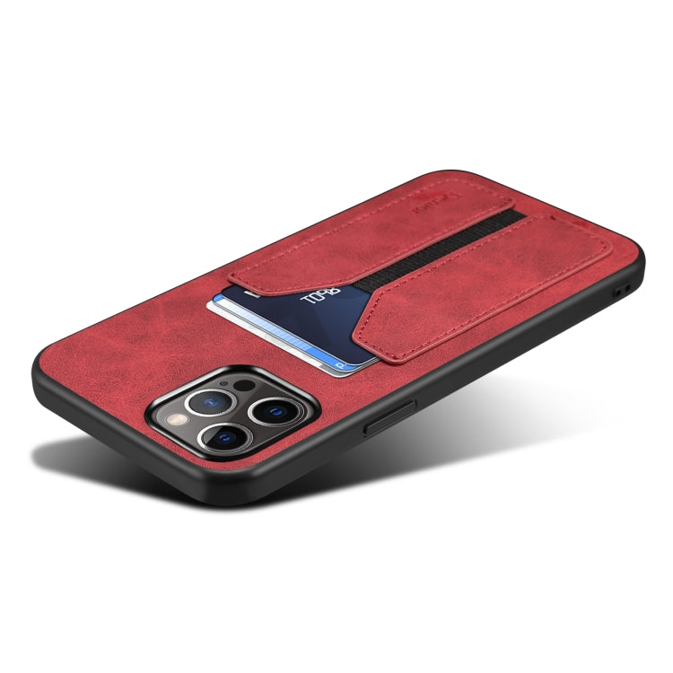 For iPhone 14 Pro Denior DV Elastic Card PU Back Cover Phone Case