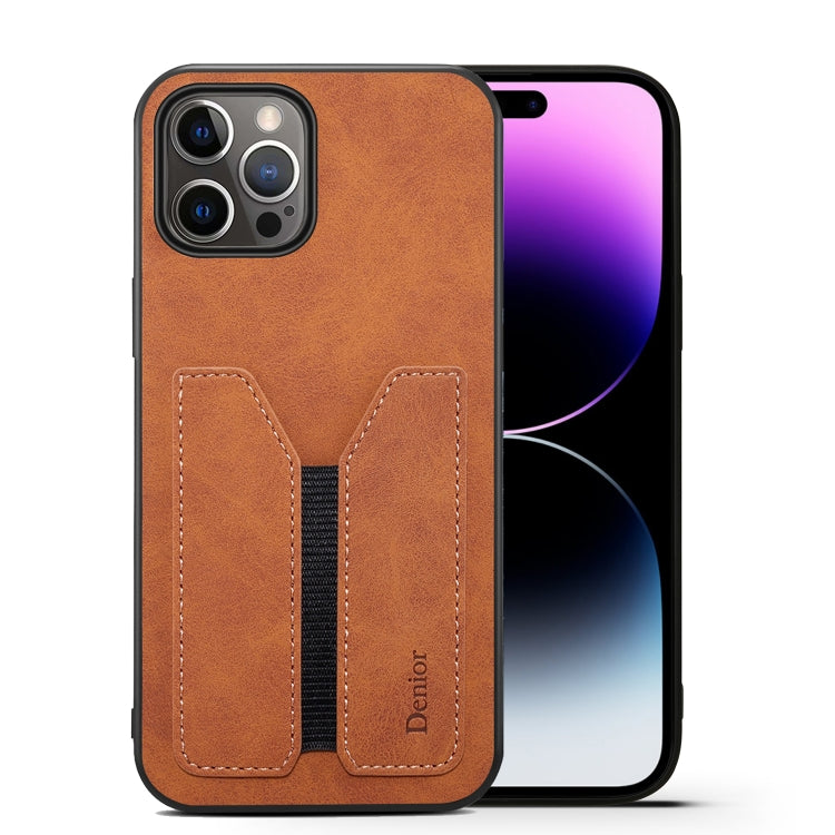 For iPhone 14 Pro Denior DV Elastic Card PU Back Cover Phone Case