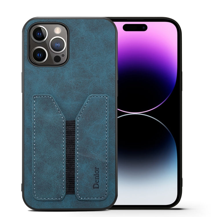 For iPhone 14 Pro Max Denior DV Elastic Card PU Back Cover Phone Case