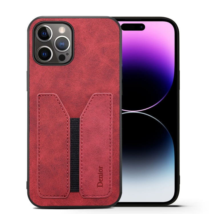 For iPhone 14 Pro Max Denior DV Elastic Card PU Back Cover Phone Case