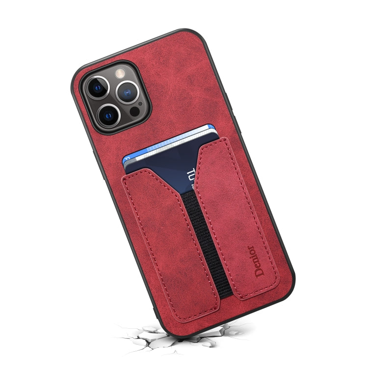 For iPhone 14 Pro Max Denior DV Elastic Card PU Back Cover Phone Case