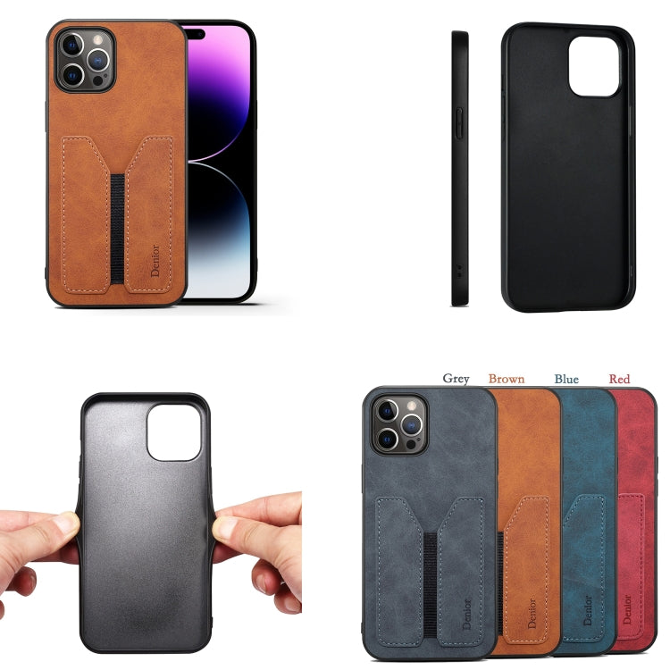For iPhone 14 Pro Max Denior DV Elastic Card PU Back Cover Phone Case