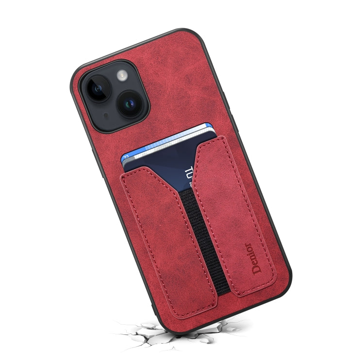 For iPhone 13 Denior DV Elastic Card PU Back Cover Phone Case