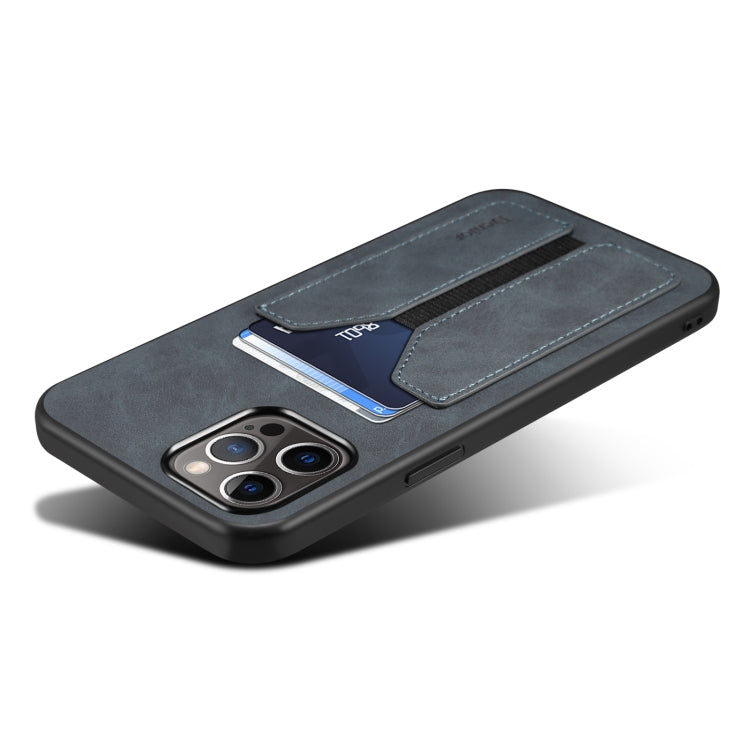 For iPhone 13 Pro Denior DV Elastic Card PU Back Cover Phone Case