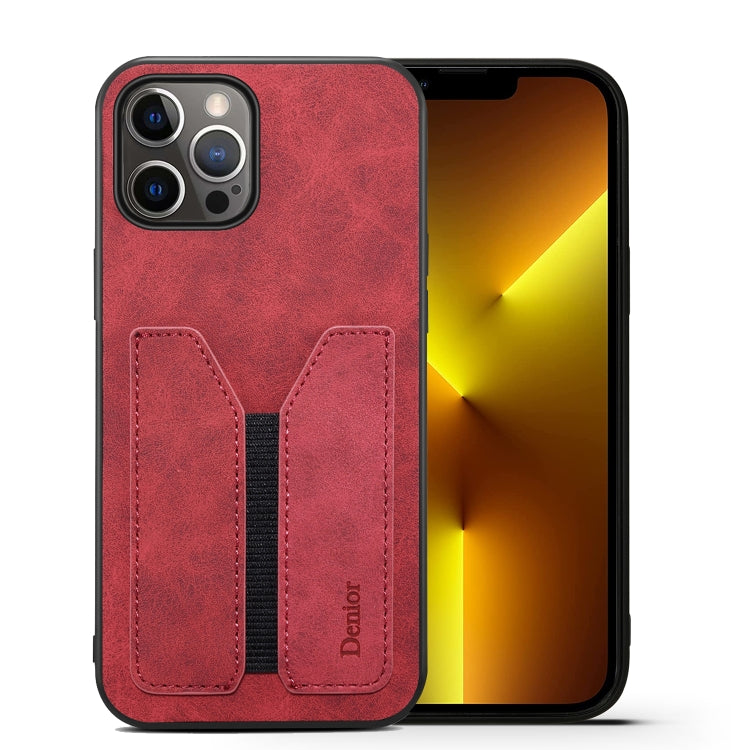 For iPhone 13 Pro Denior DV Elastic Card PU Back Cover Phone Case
