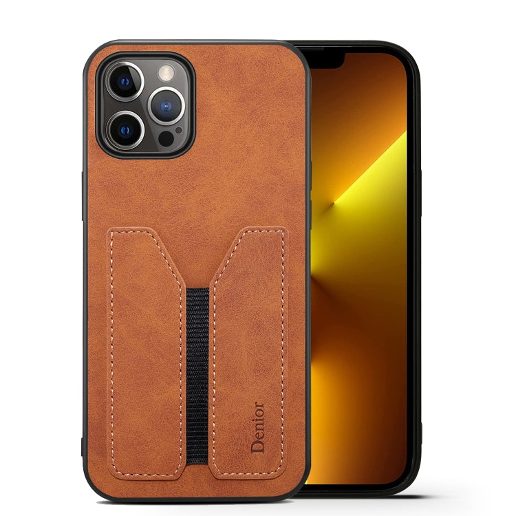 For iPhone 13 Pro Denior DV Elastic Card PU Back Cover Phone Case
