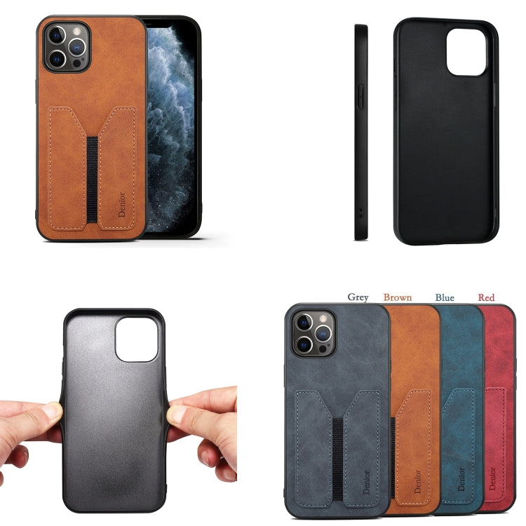 For iPhone 13 Pro Denior DV Elastic Card PU Back Cover Phone Case