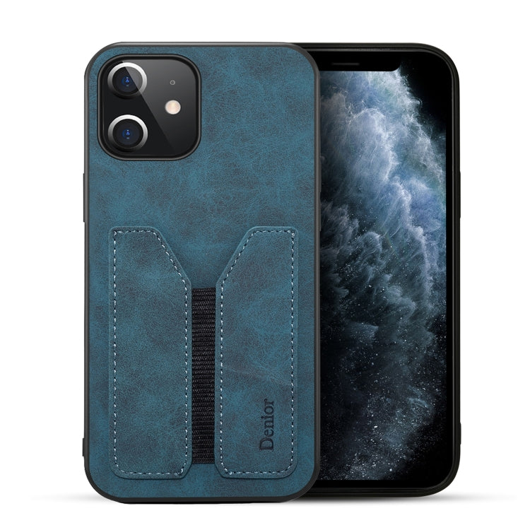 For iPhone 12 mini Denior DV Elastic Card PU Back Cover Phone Case