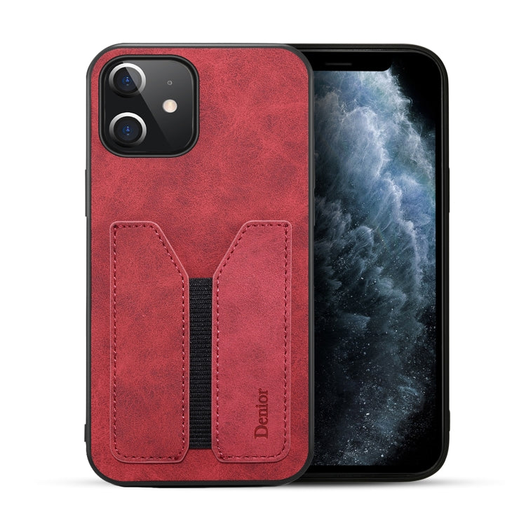 For iPhone 12 mini Denior DV Elastic Card PU Back Cover Phone Case