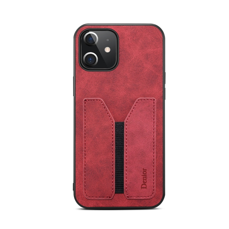 For iPhone 12 mini Denior DV Elastic Card PU Back Cover Phone Case