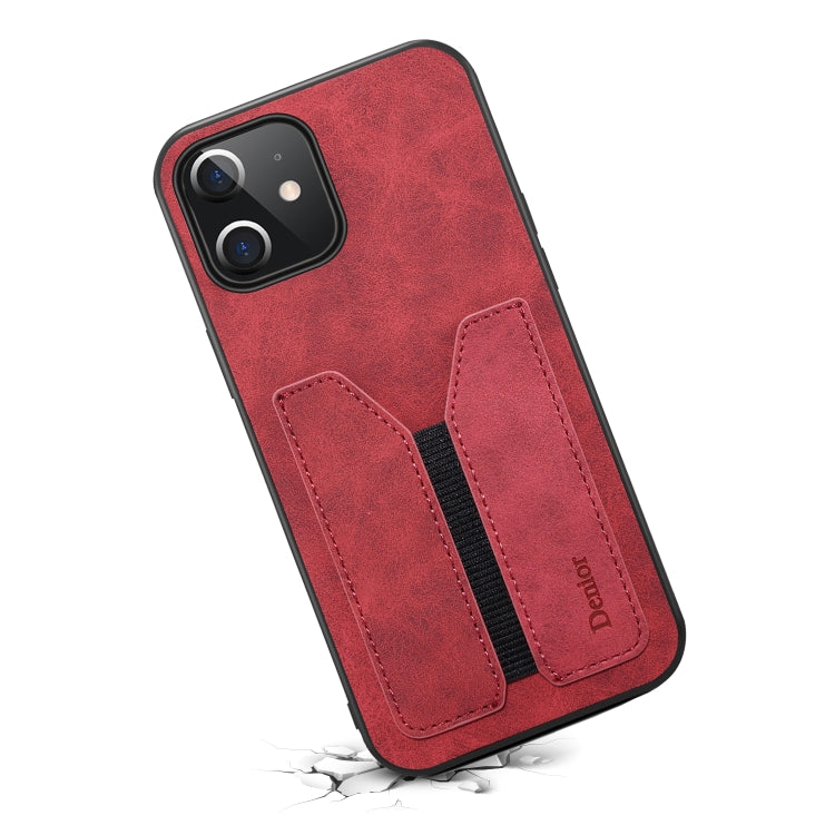For iPhone 12 mini Denior DV Elastic Card PU Back Cover Phone Case
