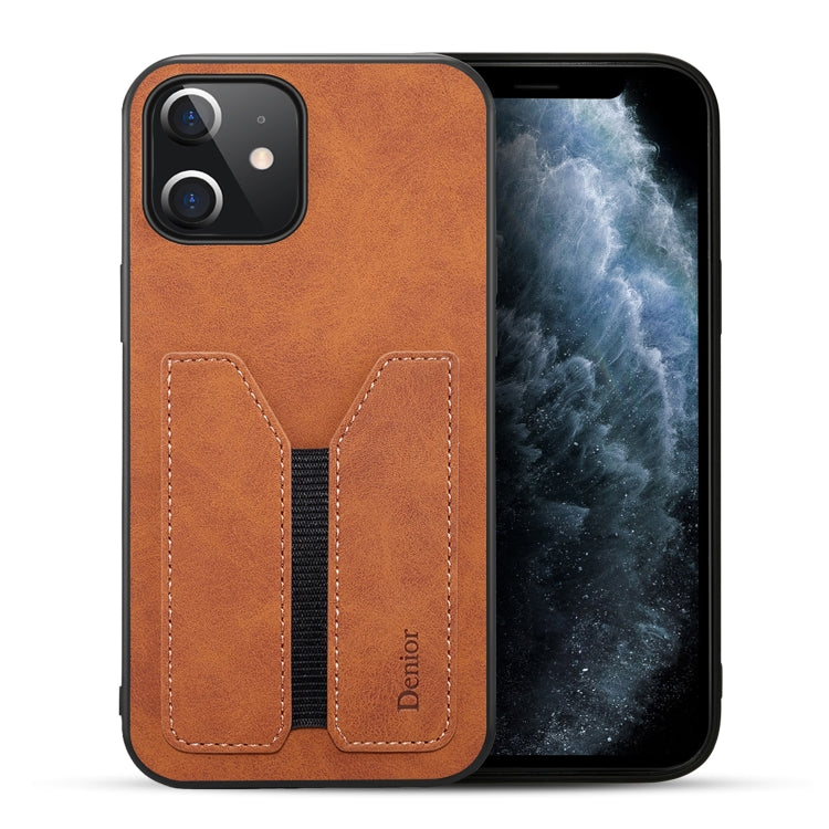 For iPhone 12 mini Denior DV Elastic Card PU Back Cover Phone Case