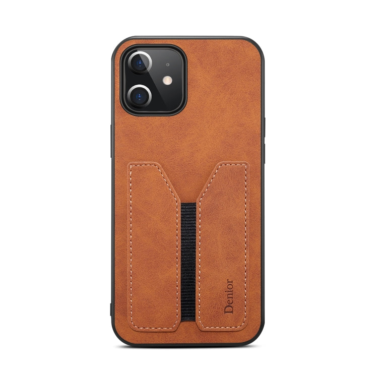 For iPhone 12 mini Denior DV Elastic Card PU Back Cover Phone Case