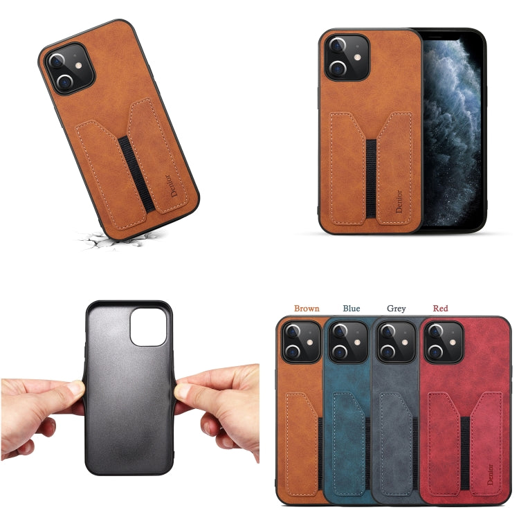 For iPhone 12 mini Denior DV Elastic Card PU Back Cover Phone Case
