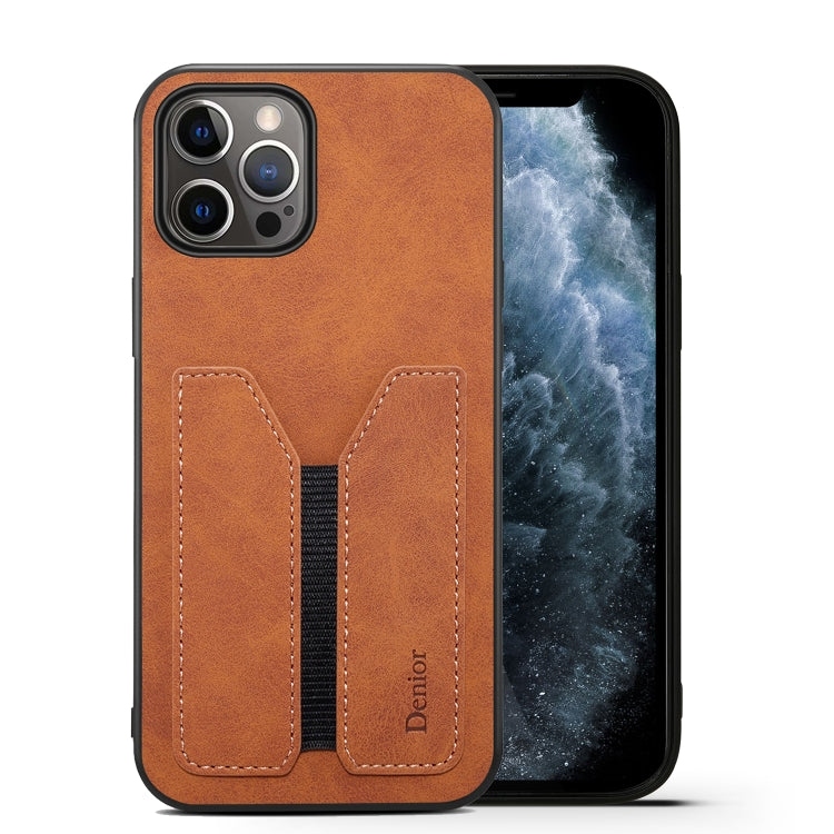 For iPhone 12 Pro Max Denior DV Elastic Card PU Back Cover Phone Case