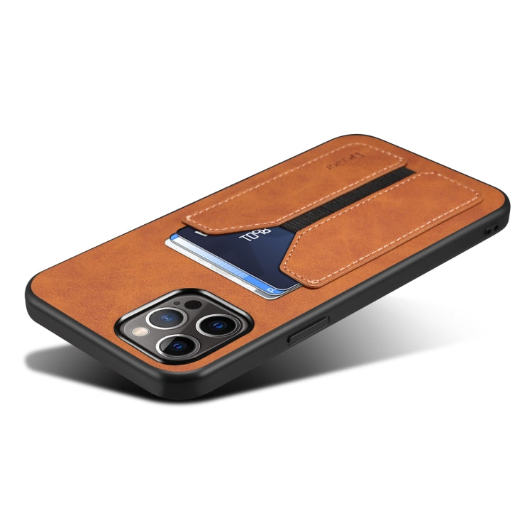 For iPhone 12 Pro Max Denior DV Elastic Card PU Back Cover Phone Case