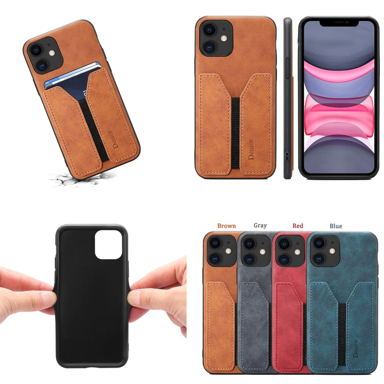 For iPhone 11 Denior DV Elastic Card PU Back Cover Phone Case