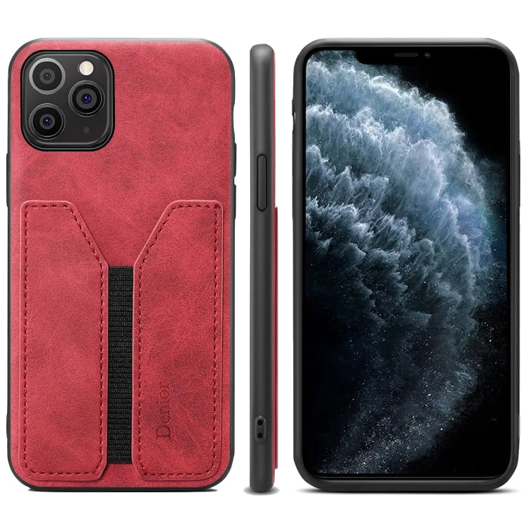 For iPhone 11 Pro Denior DV Elastic Card PU Back Cover Phone Case