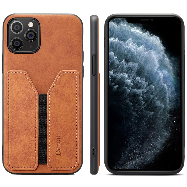 For iPhone 11 Pro Max Denior DV Elastic Card PU Back Cover Phone Case