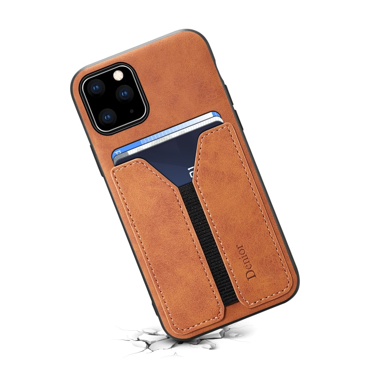 For iPhone 11 Pro Max Denior DV Elastic Card PU Back Cover Phone Case