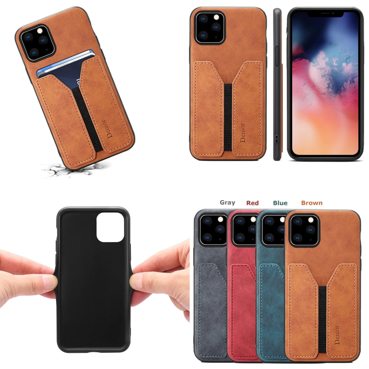 For iPhone 11 Pro Max Denior DV Elastic Card PU Back Cover Phone Case