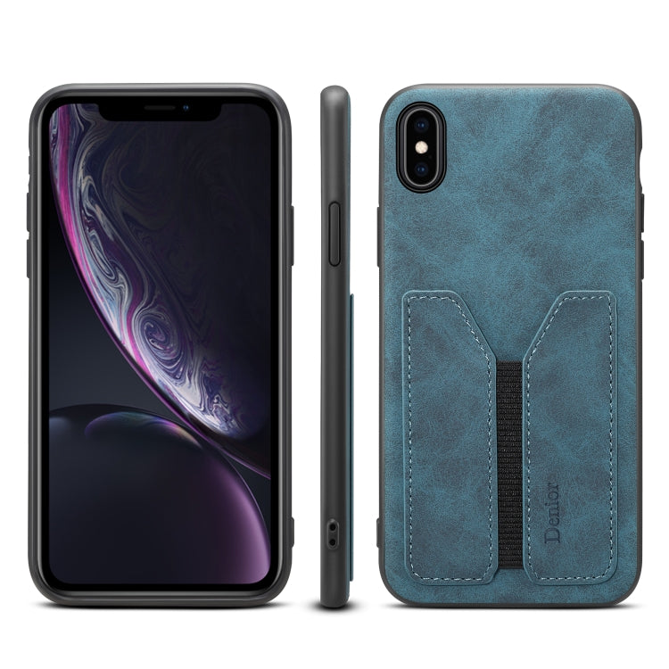 For iPhone XR Denior DV Elastic Card PU Back Cover Phone Case