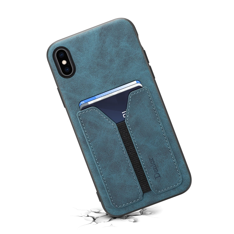 For iPhone XR Denior DV Elastic Card PU Back Cover Phone Case