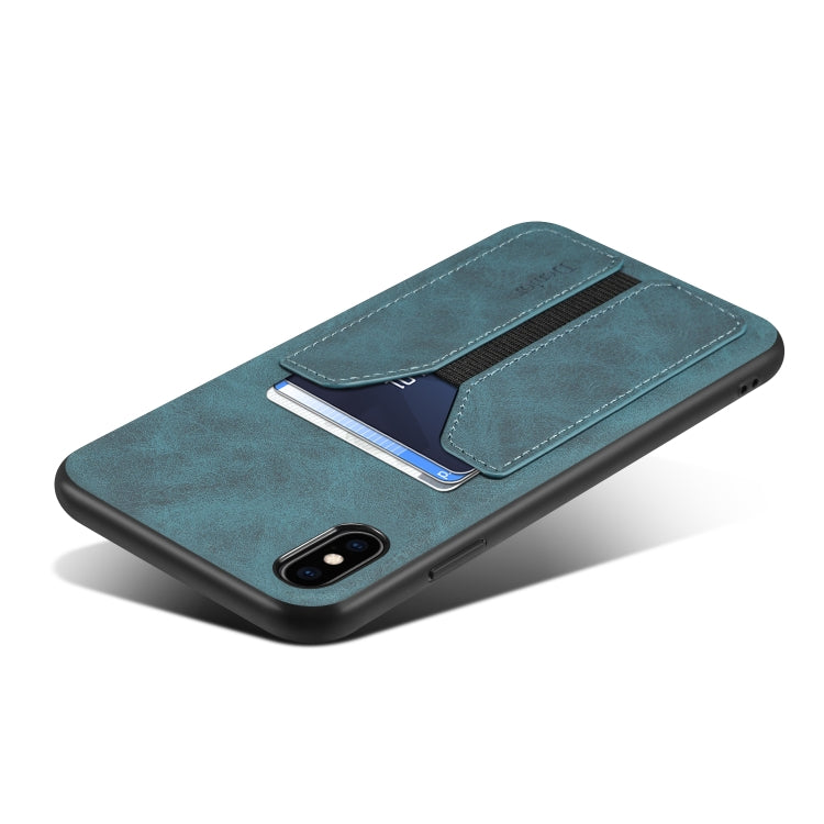 For iPhone XR Denior DV Elastic Card PU Back Cover Phone Case