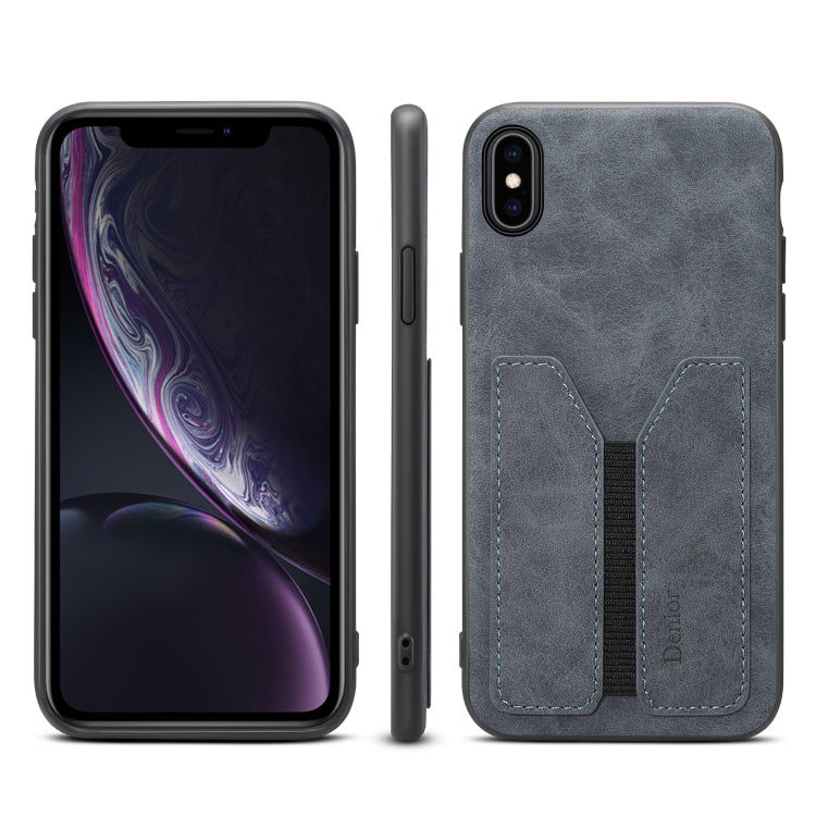 For iPhone XR Denior DV Elastic Card PU Back Cover Phone Case