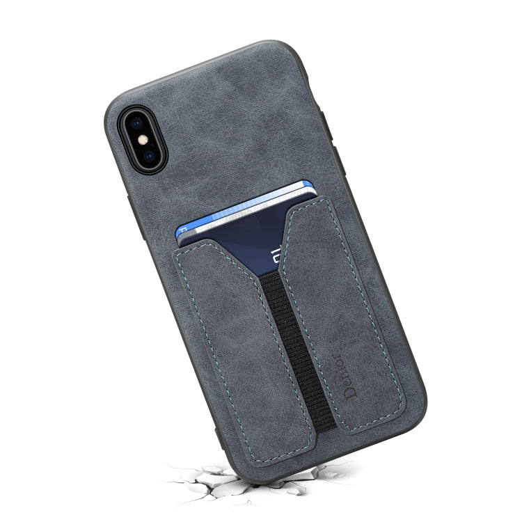 For iPhone XR Denior DV Elastic Card PU Back Cover Phone Case
