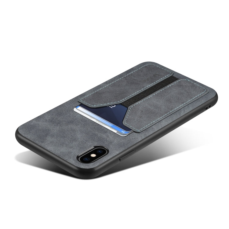 For iPhone XR Denior DV Elastic Card PU Back Cover Phone Case