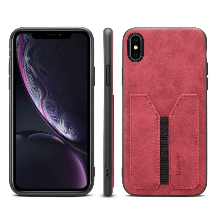 For iPhone XR Denior DV Elastic Card PU Back Cover Phone Case