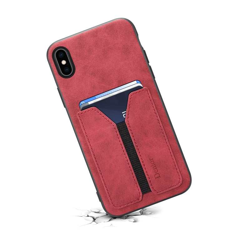 For iPhone XR Denior DV Elastic Card PU Back Cover Phone Case