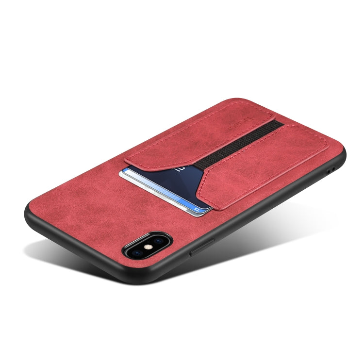 For iPhone XR Denior DV Elastic Card PU Back Cover Phone Case