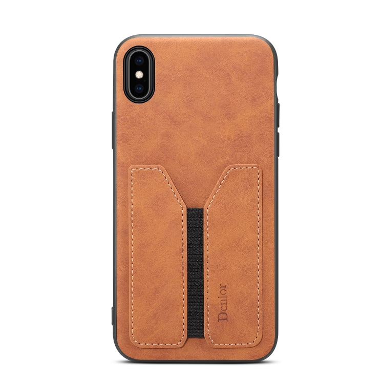 For iPhone XR Denior DV Elastic Card PU Back Cover Phone Case