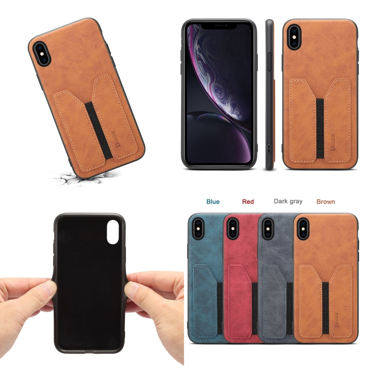 For iPhone XR Denior DV Elastic Card PU Back Cover Phone Case