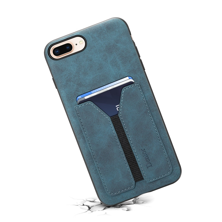 For iPhone 7 Plus / 8 Plus Denior DV Elastic Card PU Back Cover Phone Case