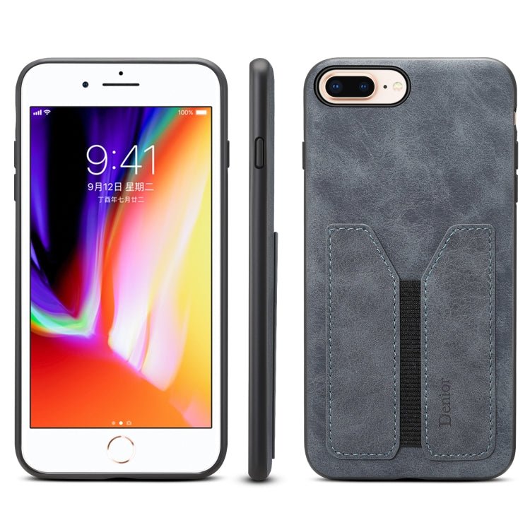 For iPhone 7 Plus / 8 Plus Denior DV Elastic Card PU Back Cover Phone Case