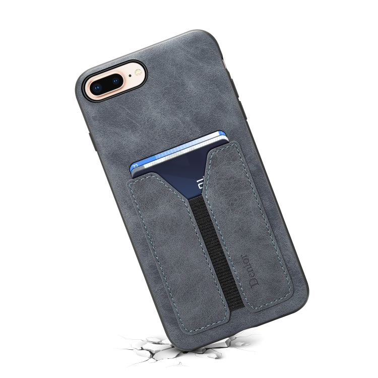 For iPhone 7 Plus / 8 Plus Denior DV Elastic Card PU Back Cover Phone Case