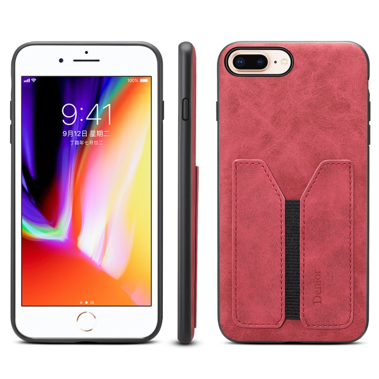 For iPhone 7 Plus / 8 Plus Denior DV Elastic Card PU Back Cover Phone Case