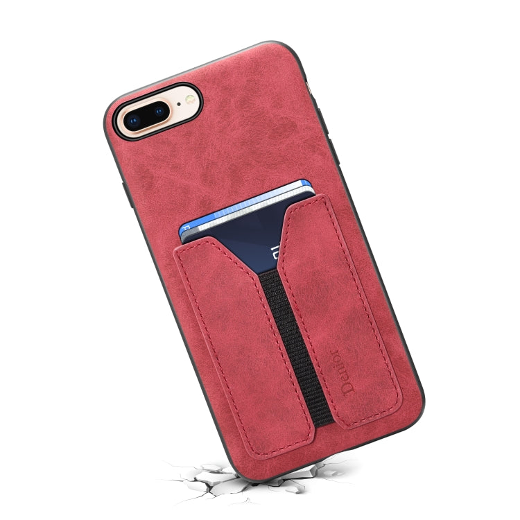 For iPhone 7 Plus / 8 Plus Denior DV Elastic Card PU Back Cover Phone Case
