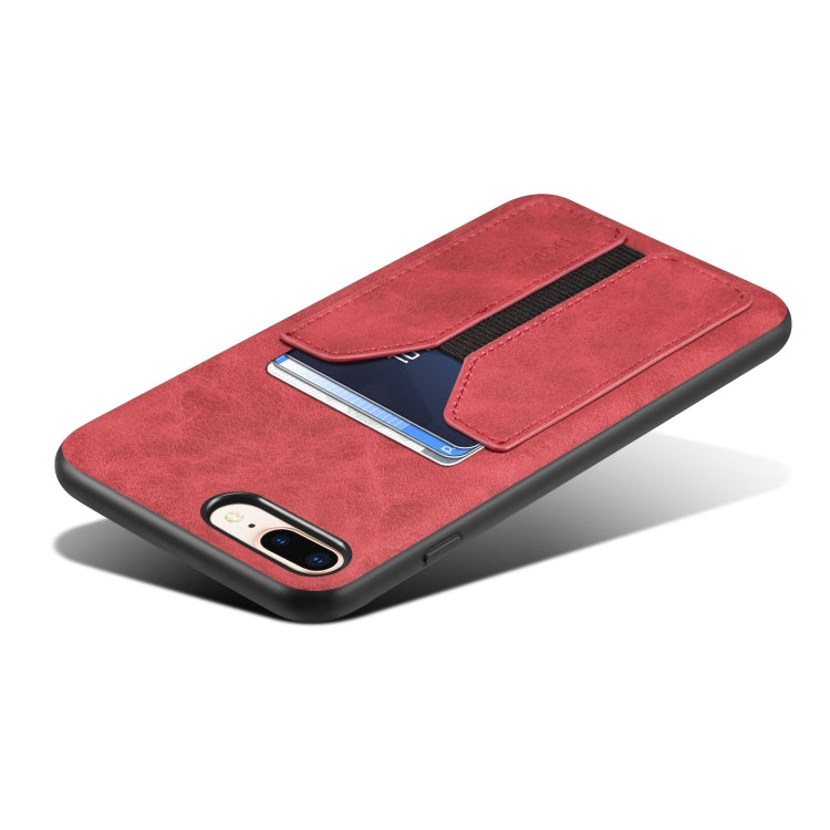 For iPhone 7 Plus / 8 Plus Denior DV Elastic Card PU Back Cover Phone Case