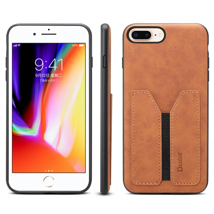 For iPhone 7 Plus / 8 Plus Denior DV Elastic Card PU Back Cover Phone Case