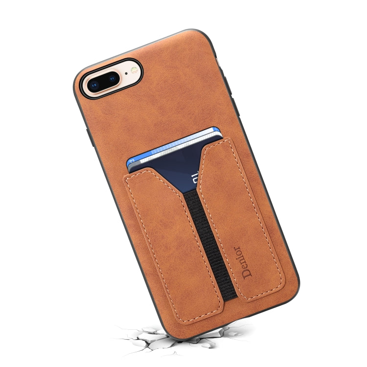 For iPhone 7 Plus / 8 Plus Denior DV Elastic Card PU Back Cover Phone Case